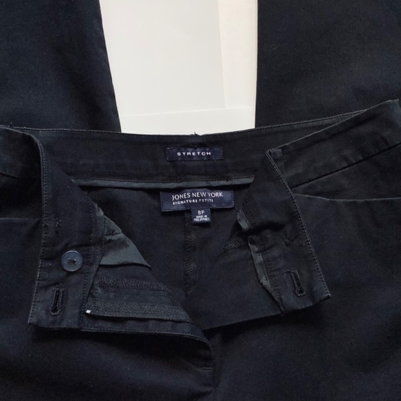 Black Cotton Straight Cut Pants - Picture 5 of 5